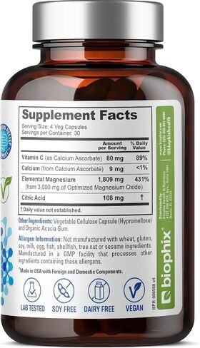 biophix Oxy-Lax 750 mg 120 Vcaps - Natural Magnesium Oxide Oxygen Based Colon Cleanse Gentle Laxative Supports Healthy Digestive Tract Regularity… in Kuwait