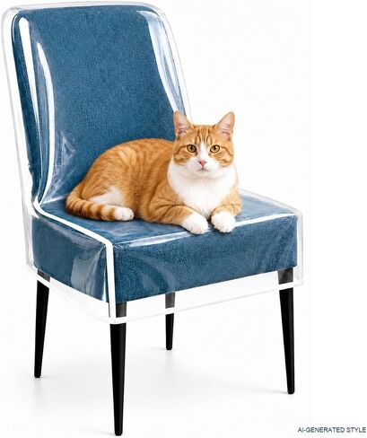 Plastic Chair Covers for Dining Room Waterproof Plastic Chair Covers with Backrests Heavy Duty Clear Chair Seat Cover, No Dust, Dirt, Spill, Paws and Claws Fit W/21 x D/18 Inch (2 Pack) in Kuwait