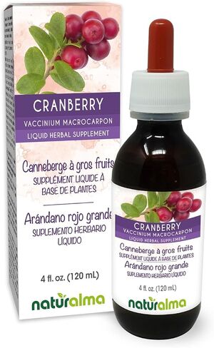 Naturalma Cranberry (Vaccinium macrocarpon or Oxycoccus macrocarpos) fruit Alcohol-free Tincture - 4 fl oz Liquid extract in drops - Herbal supplement - Vegan in Kuwait