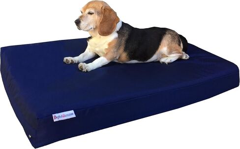 سرير كلب لتقويم العظام من Dogbed4less مع رغوة الذاكرة للحيوانات الأليفة المتوسطة والكبيرة، وبطانة مقاومة للماء، وغطاء رمادي من الجلد السويدي قابل للغسل، مقاس 41 × 27 × 4 بوصة (يناسب قفص 42 × 28) in Kuwait