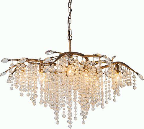 2 Tire Crystal Chandelier，Vintage Farmhouse Chandeliers for Dining Room Living Room Bedroom Entryway Foyer，Rustic 18-Light Dining Room Light Fixture (Chain Connector)… in Kuwait