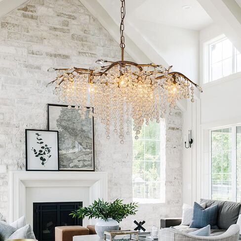 2 Tire Crystal Chandelier，Vintage Farmhouse Chandeliers for Dining Room Living Room Bedroom Entryway Foyer，Rustic 18-Light Dining Room Light Fixture (Chain Connector)… in Kuwait