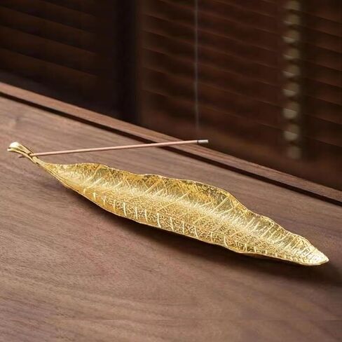 مبخرة نحاسية مع حامل عصا بخور وحامل بخور من القطن الناري على شكل زهرة اللوتس، مبخرة مخروطية ملتفة لالتقاط الرماد مع غطاء للزينة الداخلية، هدايا الحرف اليدوية in Kuwait