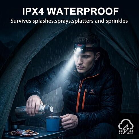 Vekkia Ultra Bright LED Headlamp Flashlight (2 Pack), White and Red Light Headlight with Adjustable Headband, IPX6 Waterproof Head Lamp for Outdoors,Camping,Running,Cycling,Hiking. Batteries Included in Kuwait