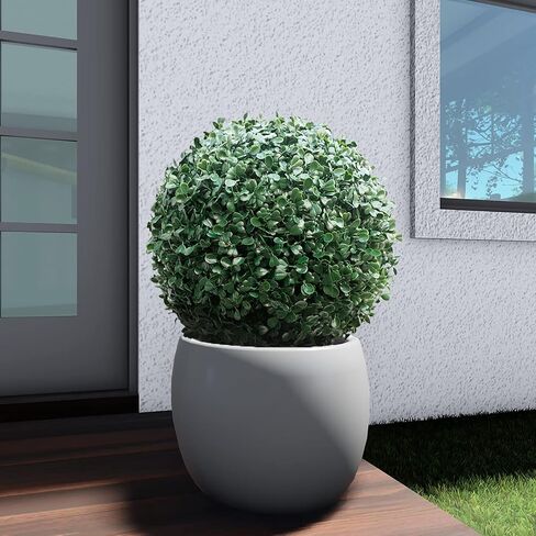 TANG Sunshades Depot Inc 27.94 سم Geeen Topiary كرة صناعية من خشب البقس قطعة واحدة من أوراق الشجر الاصطناعية نبات اصطناعي داخلي وخارجي - ديكور الفناء الخلفي للحديقة in Kuwait