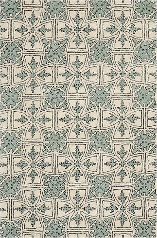 Safavieh Chatham Collection CHT716A Handmade Premium Wool Area Rug, 7' x 7' Round, Light Blue/Ivory in Kuwait
