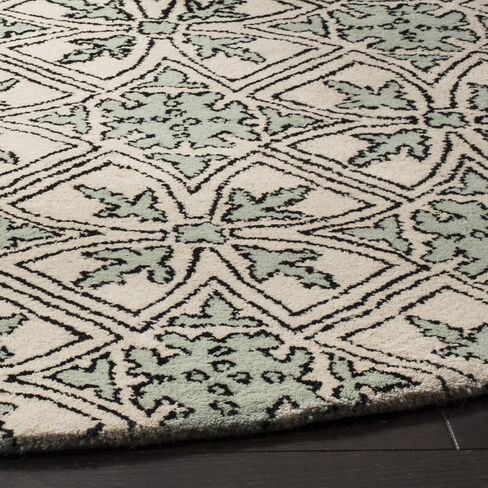 Safavieh Chatham Collection CHT716A Handmade Premium Wool Area Rug, 7' x 7' Round, Light Blue/Ivory in Kuwait