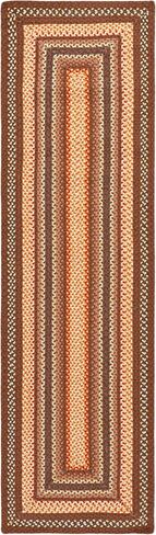 SAFAVIEH Washable Rug Outdoor Braided Collection - 2' x 3', Brown & Multi, Handmade & Reversible, Non-Shedding & Easy to Clean, Ideal for Entryway, Patio, Kitchen, Mudroom, Front Door (BRD313A) in Kuwait
