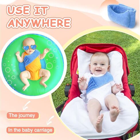 POWYS Torticollis Pillows for Infants Neck Support Newborn Toddler Car Seat Head Positioner for Traveling Sleeping Baby Kid Head Correction Adjustable Soft Cusion in Kuwait