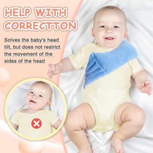 POWYS Torticollis Pillows for Infants Neck Support Newborn Toddler Car Seat Head Positioner for Traveling Sleeping Baby Kid Head Correction Adjustable Soft Cusion in Kuwait
