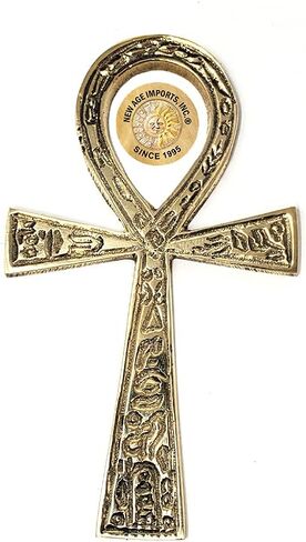 Ankh من النحاس الصلب مقاس 6.25 بوصة ~ مثالي لمذبحك، وديكور الحائط، وتقديم الهدايا، واحتياجات الطقوس. مصنوع من منتج عالي الجودة من النحاس الأصفر بنسبة 100% من شركة New Age Imports, Inc.® (النحاس Ankh 6.5 بوصة) in Kuwait