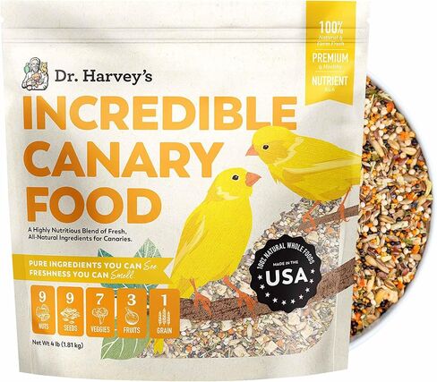 Dr. Harvey's Incredible Canary Food, Wholesome Seeds, Nuts, Fruits, and Vegetables Bird Feed for Singing Canaries in Kuwait