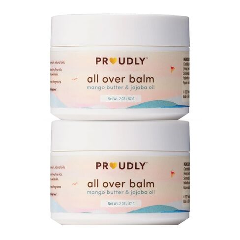 PROUDLY All Over Balm من غابرييل يونيون ودواين وايد، يساعد على تخفيف غطاء المهد والأكزيما، للأطفال ذوي البشرة السوداء والبنية، البشرة الجافة والحساسة، خالي من العطور، عبوتان (2 أونصة لكل منهما) in Kuwait