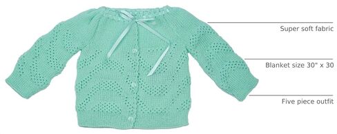 Baby Crochet Blanket Outfit Newborn Beautiful Clothing 5 Pieces Set (BB3) in Kuwait