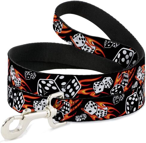 Dog Leash Flaming Dice 6 Feet Long 0.5 Inch Wide in Kuwait