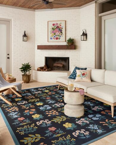 Loloi Rifle Paper Co. Perennial Collection PRN-02 Mint 18" x 18" Indoor/Outdoor Sample Rug in Kuwait