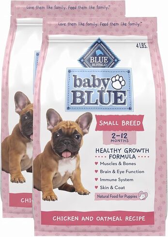 Blue Buffalo Baby BLUE Healthy Growth Formula Natural Small Breed Puppy Dry Dog Food, Chicken and Oatmeal Rice Recipe 4-lb in Kuwait