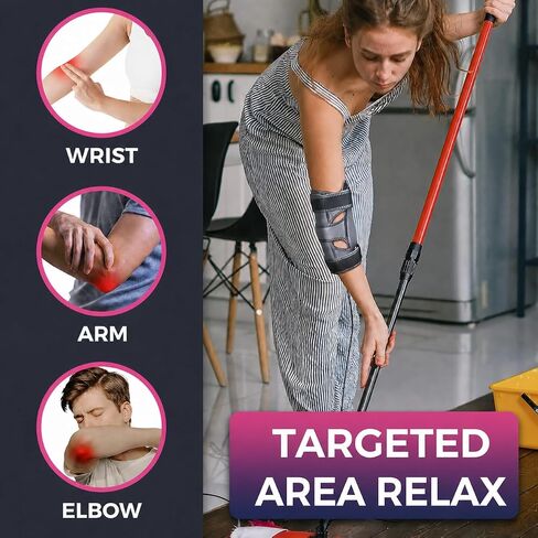 CREATRILL Elbow Heating Pad for Cubital Tunnel and Tennis Elbow Relief, Heated Elbow Brace Arm Heating Pad Sleeve for Ulnar Nerve with Auto Off and Moist Heat Option in Kuwait