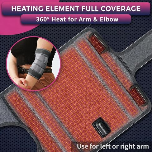 CREATRILL Elbow Heating Pad for Cubital Tunnel and Tennis Elbow Relief, Heated Elbow Brace Arm Heating Pad Sleeve for Ulnar Nerve with Auto Off and Moist Heat Option in Kuwait