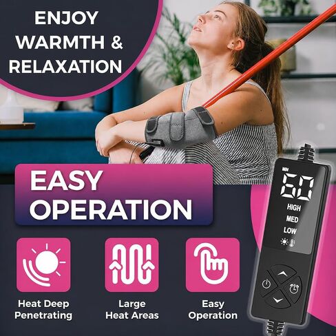CREATRILL Elbow Heating Pad for Cubital Tunnel and Tennis Elbow Relief, Heated Elbow Brace Arm Heating Pad Sleeve for Ulnar Nerve with Auto Off and Moist Heat Option in Kuwait