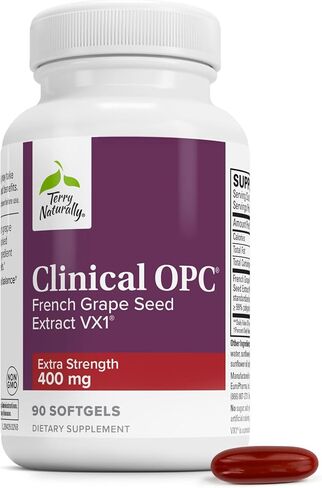 Terry Naturally Clinical OPC Extra Strength - 90 Softgels - French Grape Seed Extract Supplement - Supports Immune Health, Antioxidant - Non-GMO, Gluten Free - 90 Servings in Kuwait
