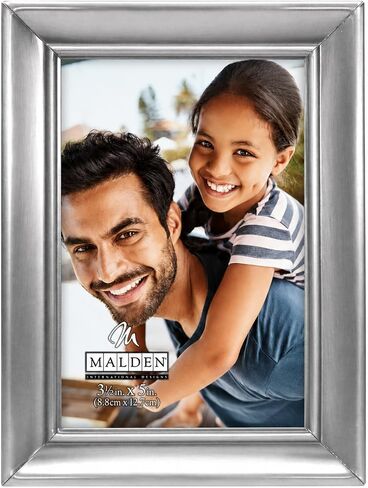 Malden International Designs Concourse Pewter Metal Picture Frame, 4x5, Silver - 192-45 in Kuwait