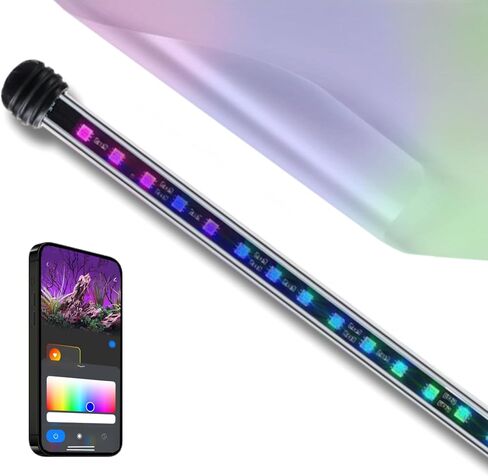 ضوء LED لخلفية حوض السمك الذكي ColorCast| يتضمن فيلم خلفية بلوري | التطبيق والتحكم الصوتي | متوافق مع أليكسا وجوجل هوم | موديل 18 بوصة | يناسب أحواض السمك من 18 بوصة إلى 32 بوصة in Kuwait