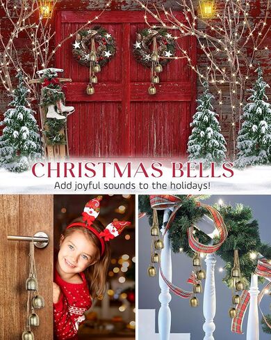 Rustic Iron Cow Bells, Wreaths Decorations Bells, Jingle Bells Gold Decorative Bells, Metal Garden Decor, Hanging Bells for Door, SEMPOMA in Kuwait