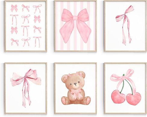 Habseligkeit Pink Danish Pastel Wall Decor for Girls Dorm, Boho Matisse Wall Art Prints, Flower Market Posters for Room Decor Aesthetic Unframed, 8x10in, Set of 6 in Kuwait