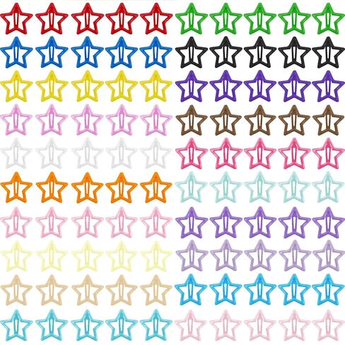 Star Hair Clips 2000s Y2K Snap Hair Barrettes Non Slip Star Hair Accessories Silver Metal Hair Clips for Girls Women -15 PCS 1.18" in Kuwait