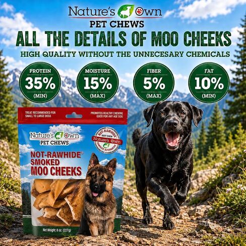 Best Buy Bones Nature's Own Pet Chews Moo Cheeks Bag Treat, 8 oz in Kuwait