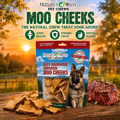 Best Buy Bones Nature's Own Pet Chews Moo Cheeks Bag Treat, 8 oz in Kuwait