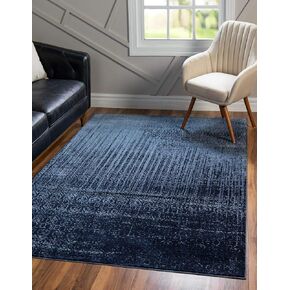 Unique Loom Del Mar Collection Area Rug - Jennifer (7' 10" Round, Blue/ Navy Blue) in Kuwait