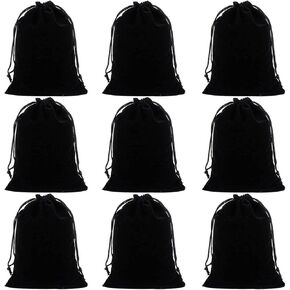 Snadulor 20 قطعة من أكياس الرباط المخملية ذات اللون الصلب للمجوهرات والحفلات والهدايا المخملية وحقائب الحلوى، 2.8 بوصة × 3.6 بوصة، أخضر in Kuwait