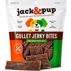 Jack&Pup Gullet Jerky | 6" Beef Gullet Jerky Chew for Small Dogs | Single Ingredient Dog Treats with Glucosamine for Natural Joint Support (25 Pk) in Kuwait