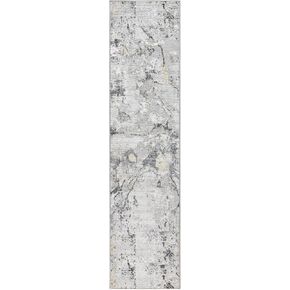 TOWN & COUNTRY LUXE Opaline Bold Marble Runner Area Rug with Glam Metallic Ribbed Texture Pile, Taupe, 1'9"x7'2" in Kuwait