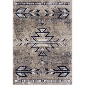 RUG BRANCH Havana Contemporary Scandinavian Blue Brown Indoor Runner Rug for Entryway, Hallway, Bathroom, and Kitchen - 2' x 8' (2'3" X 8') in Kuwait