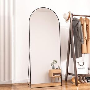 CONGUILIAO 64"x21" Full Length Mirror, Arched Floor Mirror, Full Body Mirror Standing Hanging or Leaning, Aluminum Frame Arched Wall Mounted Mirror Dressing Mirror for Bedroom Living Room, Gold in Kuwait