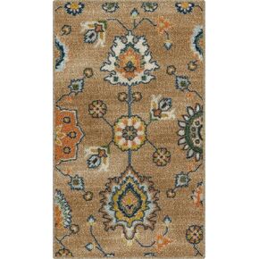 Maples Rugs Fleur سجاد مطبخ بتصميم معاصر غير قابل للانزلاق [صنع في الولايات المتحدة الأمريكية]، رمادي مشع، 2'6 x 3'10 in Kuwait