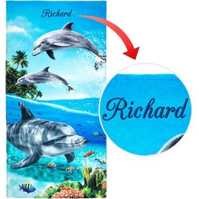 Beachland Florida Paradise Dolphins Beach Towel 30 x 60 inch 100% Cotton - Bottlenose Dolphin Underwater (Florida Paradise Dolphins) in Kuwait