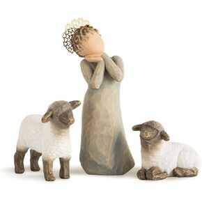Willow Tree Little Shepherdess, Sculpted Hand-Painted Nativity Figures, 3-Piece Set in Kuwait