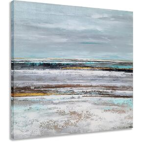 Yihui Arts Large Living Room Wall Art Hand Painted Modern Abstract Seascape Canvas Oil Painting Ocean Beach Coastal Picture Artwork for Home Decor in Kuwait