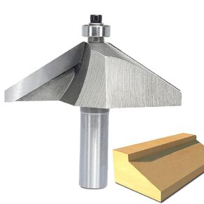 Akylin 60 Degree Extra Large Chamfer Router Bit,1/2" Shank,1-1/2" Bevel Length Horse Nose Bits,Eased Eage Cutter with Ball Bearing for Wood Profiling,Edging in Kuwait