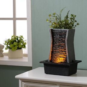GOSSI Indoor Fountain Decorative 5-Tier Rockery Tabletop Fountains with a Small Plastic Pot to Grow The Plant by Yourself(Auto Watering)(22021) in Kuwait