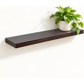 WELLAND 12" Deep Floating Shelves Espresso, Espresso Floating Shelves, 47.24" L x 11.81" D x 2" T, Deeper Than Others, Espresso in Kuwait