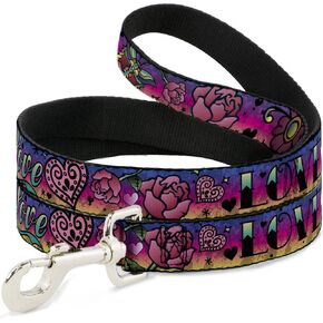 Buckle-Down Pet Leash - Love Love Purple - 6 Feet Long - 1" Wide in Kuwait