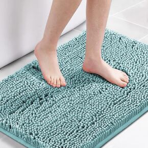 H.VERSAILTEX Navy Blue Bath Rug, Bath Mat Non Slip Bath Mats for Bathroom Floor, Bathroom Rug Extra Thick Chenille Rug 17" x 24" Absorbent Soft Shaggy Washable Dry Fast Plush Rugs for Bathtubs in Kuwait