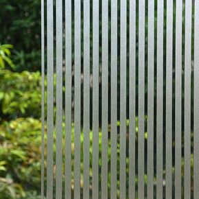 VSUDO 1 Roll 17.7" by 78.7" Privacy Window Film, Frosted Stripe Pattern Window Tint, Static Cling Window Glass Sticker for Home (9.68 Sq. Ft Total) in Kuwait