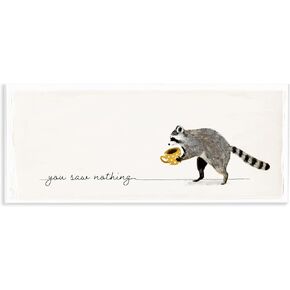 Stupell Industries You Saw Nothing Phrase Animal Humor Raccoon Coffee، صممه فيكتوريا بارنز آرت، 7 × 17، لوحة جدارية in Kuwait