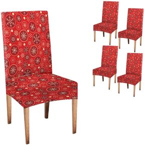 CAPSCEOLL Red Orange Brown and Yellow Falling Autumn Leaves Chair Covers for Dining Room Set of 4,Stretch Washable Removable Spandex Parson Chair Slipcovers for Dining Room,Living Room,Banquet in Kuwait